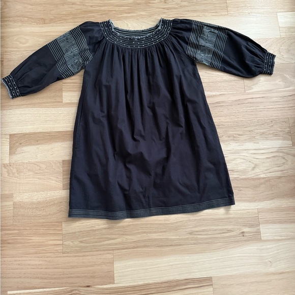 Velvet By Graham & Spencer Boho Peasant Cotton Beaded Smock Tunic Dress Size S - Picture 1 of 13